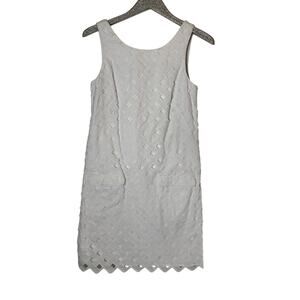 Elizabeth McKay White Eyelet Back Button Dress